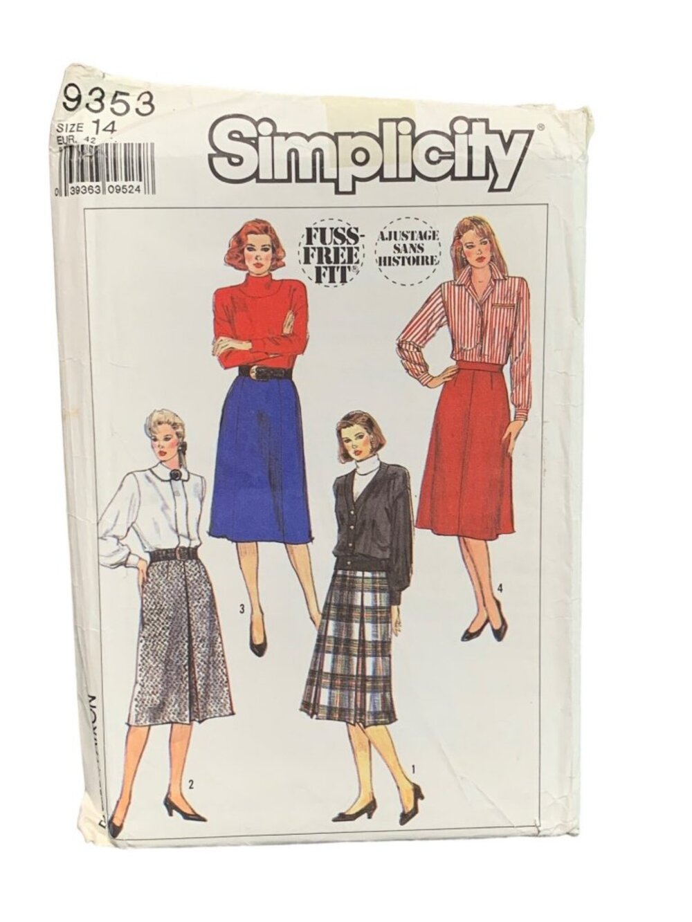Simplicity 9353 Sewing Pattern Womens Skirt Size 14 Uncut